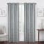 White & Grey Faux Silk Embroidered Blackout Grommet Curtain Panel, 84"