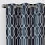 Navy Faux Silk Embroidered Blackout Grommet Curtain Panel, 84"