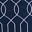 Navy Faux Silk Embroidered Blackout Grommet Curtain Panel, 84"