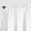 Jordan White Satin Rod Pocket Light Filtering Curtain Panel, 84"