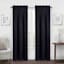 Jordan Black Satin Rod Pocket Light Filtering Curtain Panel, 84"