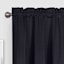 Jordan Black Satin Rod Pocket Light Filtering Curtain Panel, 84"
