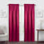 Jordan Red Satin Rod Pocket Light Filtering Curtain Panel, 84"