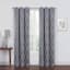 Grey & White Embroidered Blackout Grommet Curtain Panel, 63"