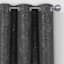 Brooks Black & Silver Blackout Grommet Curtain Panel, 84"