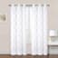 2-Pack White & Grey Embroidered Metallic Geo Grommet Curtain Panels, 63"