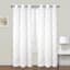 2-Pack White & Linen Embroidered Metallic Geo Grommet Curtain Panels, 63"