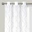 2-Pack White & Linen Embroidered Metallic Geo Grommet Curtain Panels, 63"