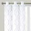 2-Pack White & Grey Metallic Embroidered Geo Grommet Curtain Panels, 84"