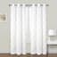 2-Pack White & Linen Metallic Embroidered Geo Grommet Curtain Panels, 84"