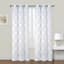 2-Pack White & Navy Metallic Embroidered Geo Grommet Curtain Panels, 84"