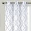 2-Pack White & Navy Metallic Embroidered Geo Grommet Curtain Panels, 84"