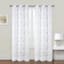 2-Pack White & Grey Embroidered Leaf Sheer Grommet Curtain Panels, 84"