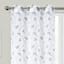 2-Pack White & Grey Embroidered Leaf Sheer Grommet Curtain Panels, 84"
