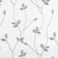 2-Pack White & Grey Embroidered Leaf Sheer Grommet Curtain Panels, 84"