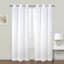 2-Pack White Embroidered Leaf Sheer Grommet Curtain Panels, 84"