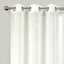 2-Pack Ivory Embroidered Leaf Sheer Grommet Curtain Panels, 84"