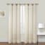 2-Pack Natural Embroidered Scroll Grommet Curtain Panels, 84"