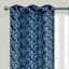 2-Pack Navy Blue Embroidered Scroll Grommet Curtain Panels, 84"