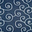 2-Pack Navy Blue Embroidered Scroll Grommet Curtain Panels, 84"