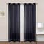 2-Pack Black Crushed Sheer Grommet Curtain Panels, 84"