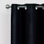 Black Chenille Blackout Grommet Curtain Panel, 84"