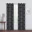 2-Pack Black Embroidered Blackout Grommet Curtain Panels, 84"