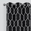 2-Pack Black Embroidered Blackout Grommet Curtain Panels, 84"
