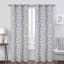 Grey Celia Leaf Jacquard Light Filtering Grommet Curtain Panel, 84"