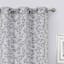 Grey Leaf Jacquard Light Filtering Grommet Curtain Panel, 95"