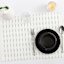 Set of 4 Ivory Reversible Rib Placemats with Green Stripes
