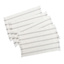 Set of 4 Ivory Woven Ribbed Placemats with Grey Stripes & Fringe