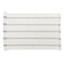 Set of 4 Ivory Woven Ribbed Placemats with Grey Stripes & Fringe