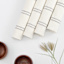 Set of 4 Ivory Woven Ribbed Placemats with Grey Stripes & Fringe