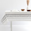 White with Multi-Grey Stripes Tablecloth, 70"