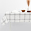White Dobby with Black Windowpane Tablecloth, 60x104