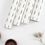 Set of 4 Ivory Reversible Rib Placemats with Black Stripes, 13x17