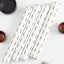 Set of 4 Ivory Reversible Rib Placemats with Black Stripes, 13x17