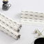 Set of 4 Ivory Reversible Rib Placemats with Black Stripes, 13x17