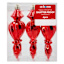 Classic Christmas 6-Count Red Finial Ornaments, 5.6"