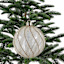 Gold 6-Count Gold & Clear Striped Ornaments, 3.1"