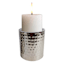 Found & Fable Silver Hammered Pillar Candle Holder, 4"