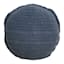 Honeybloom Blue Striped Slub Round Throw Pillow, 16"