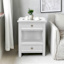 Jane X-Side Table with USB, White