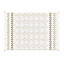 Set of 4 Grey & White Woven Placemats with White Fringe, 13x20