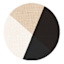 Set of 4 Black & White Slice Design Jute Placemats, 15"