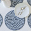 Set of 6 Pila Navy Blue Round Placemats, 15"