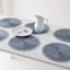 Set of 6 Vargus Cove Blue Round Placemats, 15"