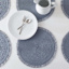 Set of 6 Vargus Cove Blue Round Placemats, 15"