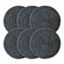 Set of 6 Black & Silver Lame Round Placemats, 15"